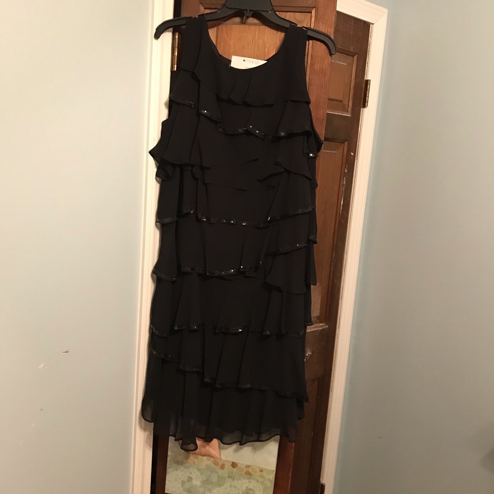 NWT Calvin Klein LBD sparkly, ruffled party dress!